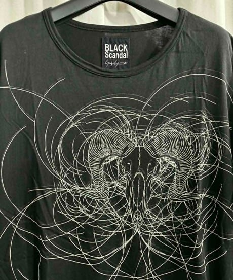 SAMPLE 2019AW BLACK Scandal yohji yamamoto フロックプリントデザインカットソー （HC-T11-074）