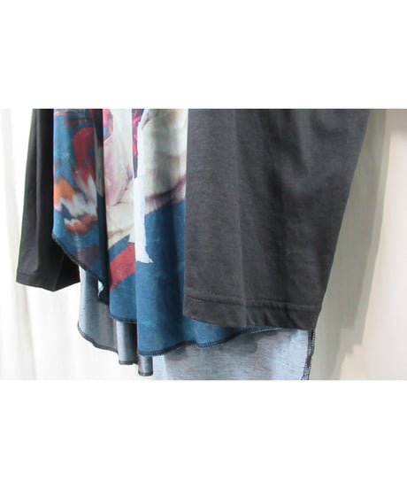 19ss yohji yamamoto pour homme プリントデザイン 長袖ロングカットソー（HH-T80-571）