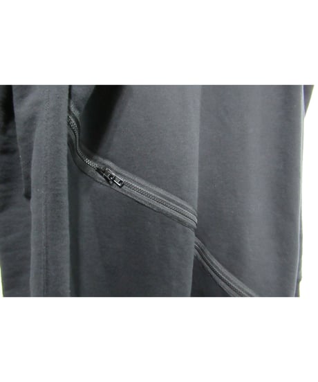 SAMPLE B yohji yamamoto +noir ファスナー スリーブデザイン フーテッドロングカットソー（NV-T65-077）