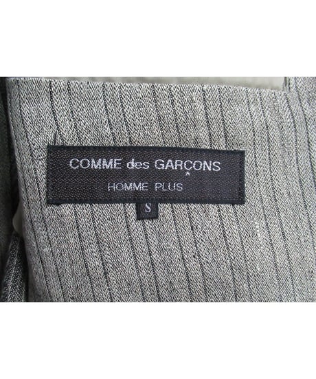 80's COMME des GARCONS HOMME PLUS vintage ベージュ 麻 ストライプジャケット XJ-09009S