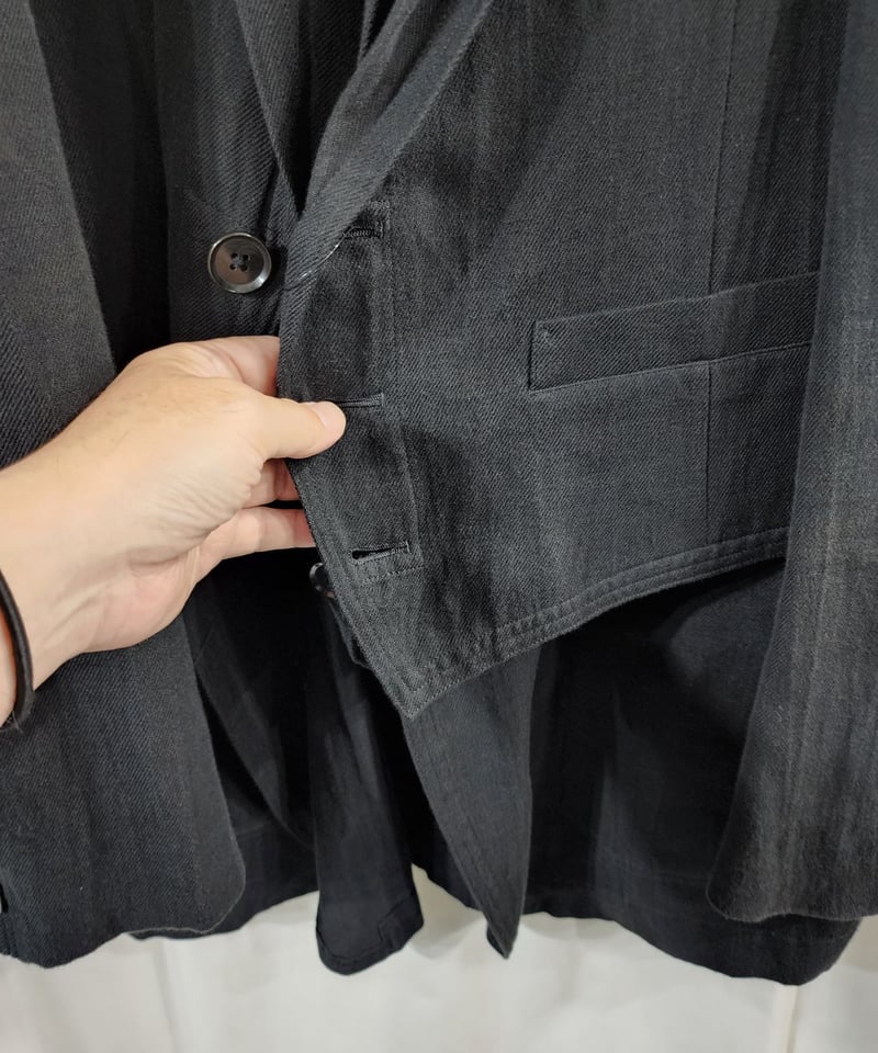 02ss yohji yamamoto pour homme 黒 レイヤードデザイン 02ss yohji yamamoto pour homme 黒 レイヤードデザイン