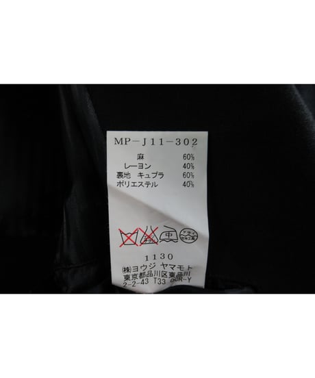 Y's for men yohji yamamoto ボタンレス ステッチデザインジャケット MP-J11-302