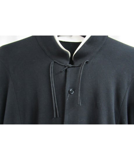 17aw yohji yamamoto pour homme 黒 スタンドカラー チャイナ風デザイン前開きカットソー