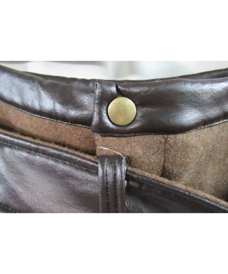 90's Y's yohji yamamoto vintage 茶 フェイクレザーデザインスカート YE-S05-803
