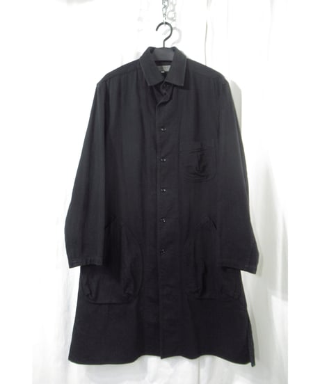 16aw yohji yamamoto pour homme コットン ポケットデザイン ロングブラウス（HR-B41-038）