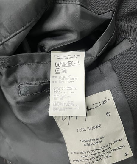 2019AW yohji yamamoto pour homme ファスナーデザイン アシメトリーロングジャケット（HC-J16-100-2）