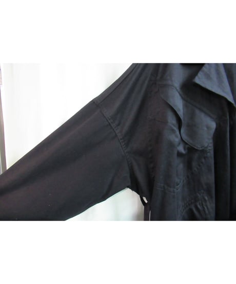 17aw B yohji yamamoto noir ボタンレスデザインベルトコート NK-C54-008