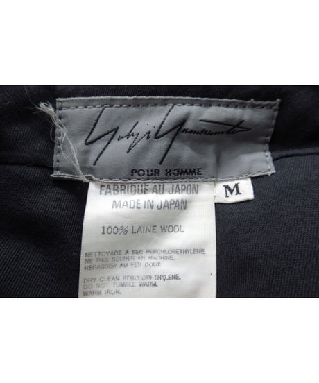 98ss yohji yamamoto pour homme vintage ２タック シンプルワイドパンツ（HJ-P17-128）