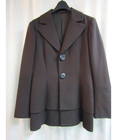 05aw yohji yamamoto femme ダークブラウン BIGボタンデザインジャケット FN-J31-187