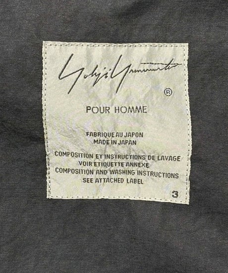 2018AW yohji yamamoto pour homme ライナー付きモッズコート（HV-C04-003）