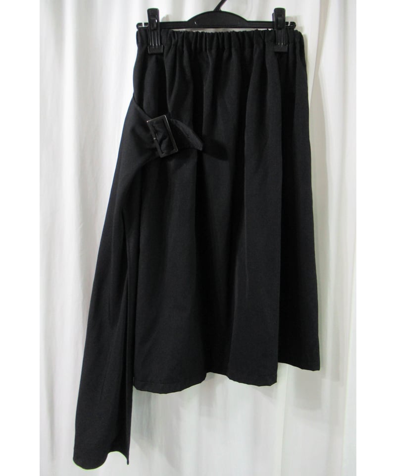 Y'sワイズ ヨウジヤマモト アシンメトリー変形スカート ペンギン パンツ 2黒 ヨウジヤマモト ファムYohji Yamamoto FEMME ウール変形デザイン