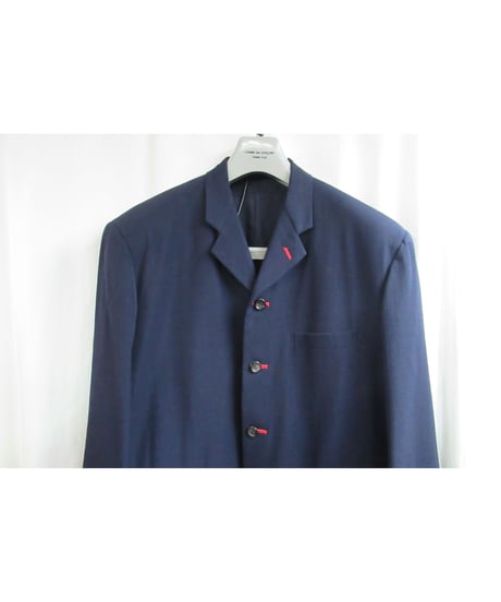 レア 80's COMME des GARCONS HOMME PLUS vintage 紺 カラーホール 3ピースセットアップ PJ-05077M