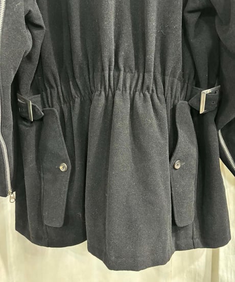 1991AW 6.1THE MEN yohji yamamoto pour homme  ジッパー付きメルトンハーフコート（H-C-251xxx）