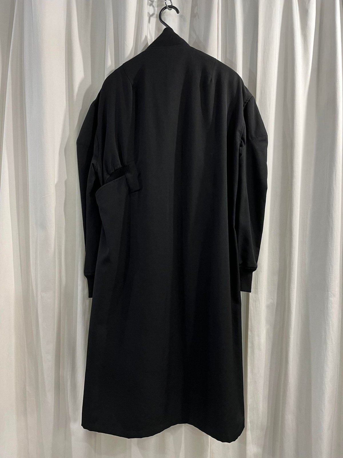 希少 極美品 ヨウジヤマモト 後ろ襟デザイントレンチコート ブラック 個性的 Cu/W HIGH TWISTED GABARDINE BOX SILHOUETTE COAT(XS Black