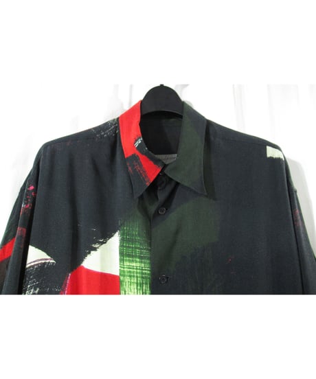 16ss yohji yamamoto pour homme 朝倉優佳ペイント ロングブラウス（HO-B62-222）