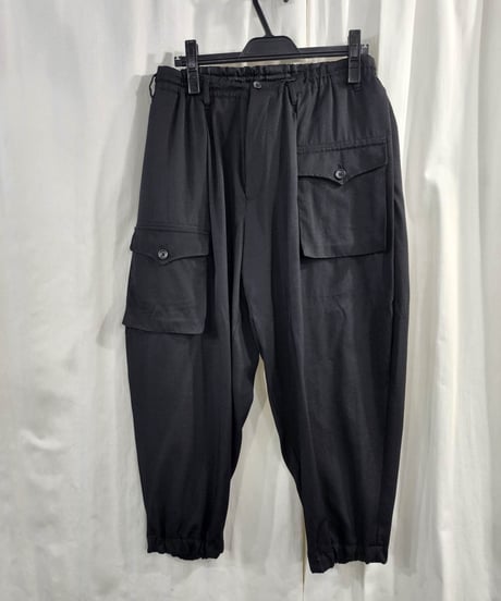 2017ss yohji yamamoto pour homme 黒 ミリタリーデザインパンツ (HD-P77-100)