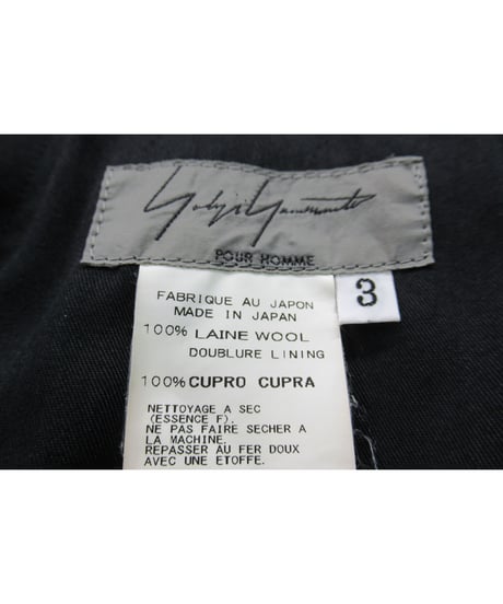 15aw yohji yamamoto pour homme ワイド クロップドパンツ（HY-P02-100）