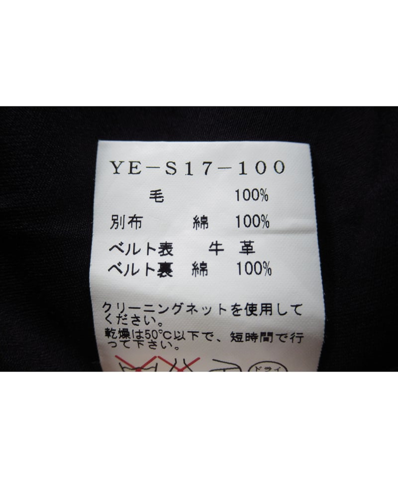 ワイズ Y's ウールナイロンフレアスカート 黒 ベルトデザイン　状態◎ Y's yohji yamamoto ベルト付き デザインフレアスカート（YE-S17