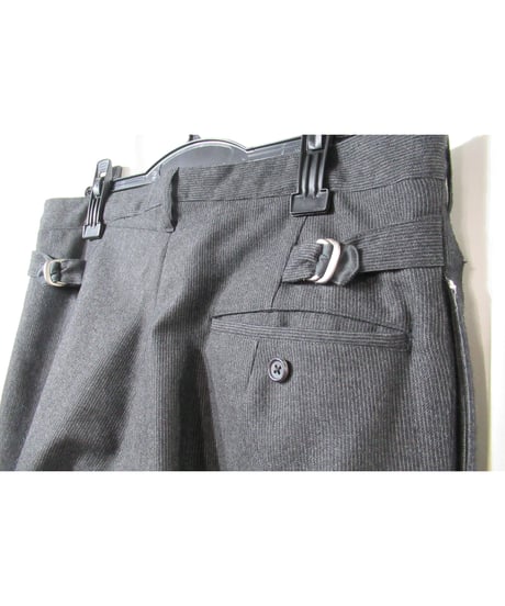 95aw yohji yamamoto pour homme vintage 鹿鳴館期 グレーストライプダメージ加工セットアップ（HE-J64-119）