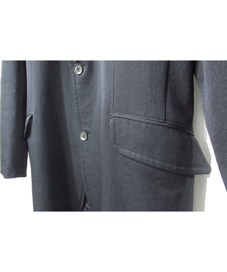 07aw yohji yamamoto pour homme 襟ニット切り替え 燕尾デザインロングジャケット（HX-J24-102）