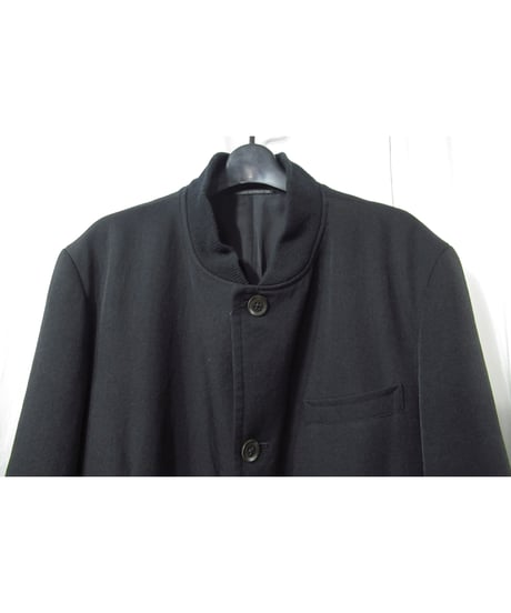 07aw yohji yamamoto pour homme 襟ニット切り替え 燕尾デザインロングジャケット（HX-J24-102）