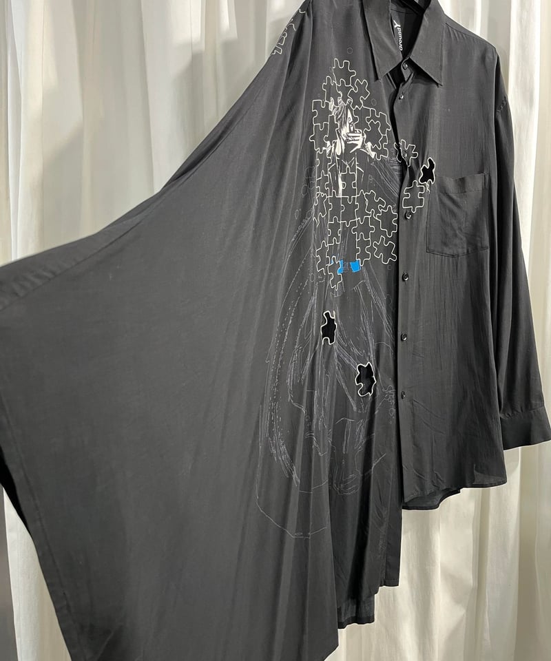 2019AW GroundY yohji yamamoto ワンピースプリントマントブラウス（
