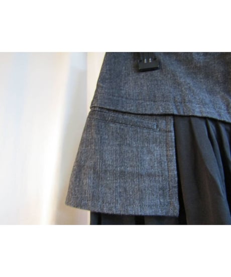 yohji yamamoto +noir デニム切替シルクスカート NR-S27-800