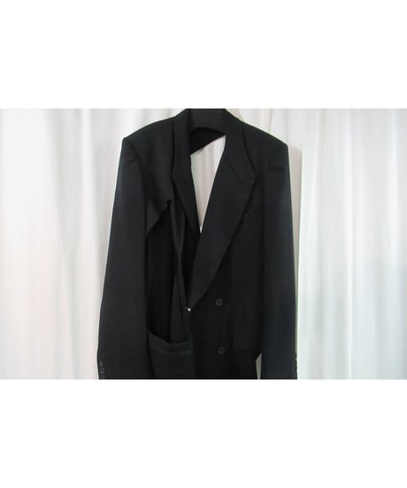 未使用 19ss yohji yamamoto pour homme カッティングデザインロングジャケット HH-J14-100