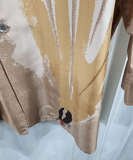 1992ss yohji yamamoto pour homme 蛍シルクプリントブラウス (HO-B40-451)