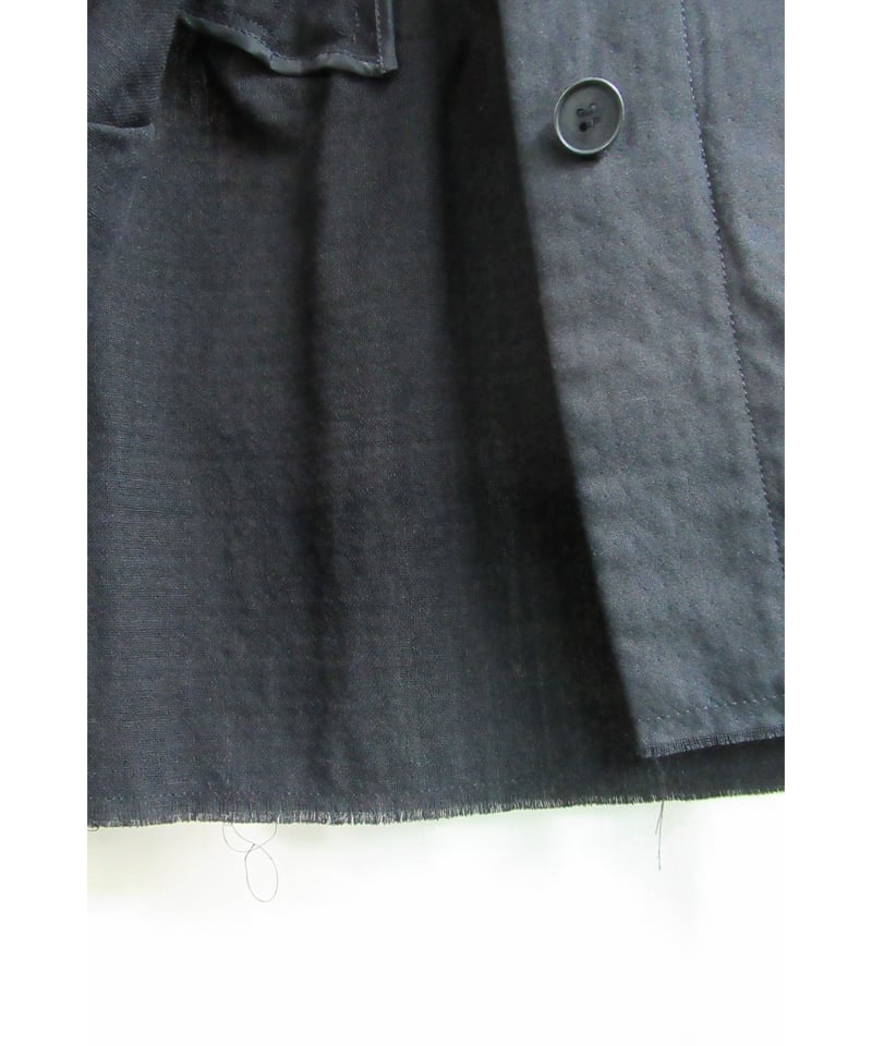 Y's　ヨウジヤマモト　2005SS　ジャケット　リネン　ダメージ加工　デニム Y's for men yohji yamamoto シワ加工シンプルジャケット MU-J25