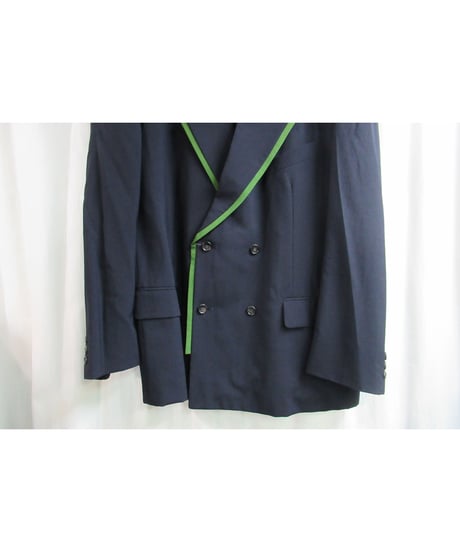 AD1989 COMME des GARCONS HOMME PLUS 紺 襟テープ付きダブルジャケット PJ-11014M