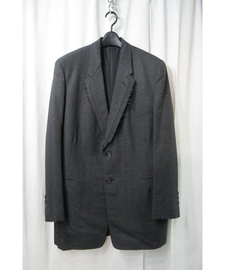95aw yohji yamamoto pour homme vintage 鹿鳴館期 グレーストライプダメージ加工セットアップ（HE-J64-119）
