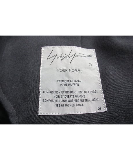 19ss yohji yamamoto pour homme デザインファスナー ジャケット（HH-J31-100）
