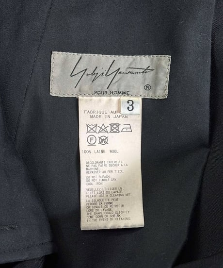 2020AW yohji yamamoto pour homme ウ－ルパンツ（HR-P20-100）