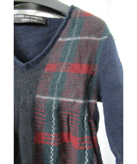 AD1994 COMME des GARCONS HOMME PLUS 縮絨 アーガイルニット PN-040150