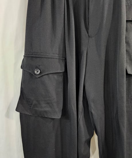2017ss yohji yamamoto pour homme 黒 ミリタリーデザインパンツ (HD-P77-100)