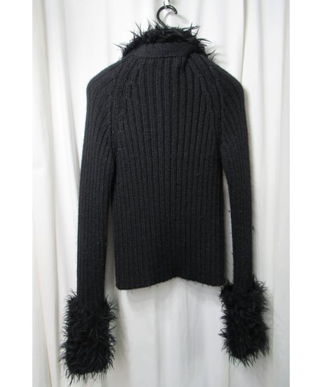 Y's yohji yamamoto ボア付きデザインカーディガン（YR-K22-925）