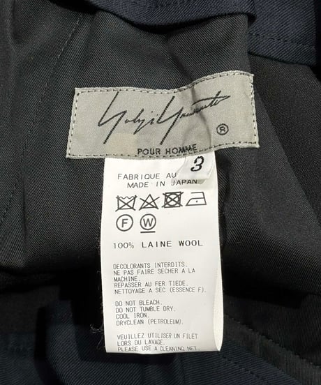 2018SS yohji yamamoto pour homme ファスナーポケットパンツ（HW-P97-100）