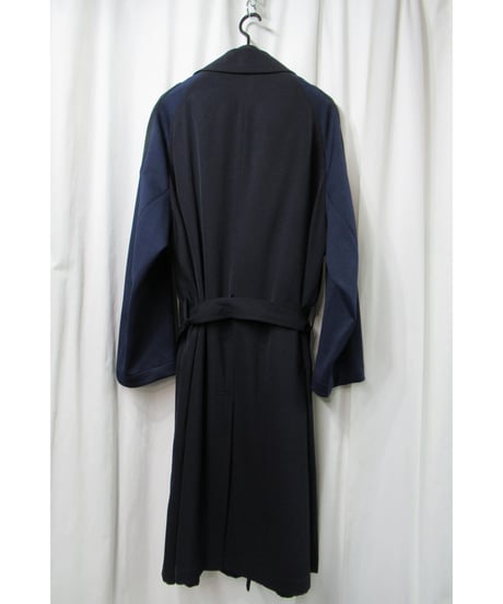 98ss yohji yamamoto pour homme vintage 袖ジャージ切替えデザインコート 紺（HJ-C01-812）