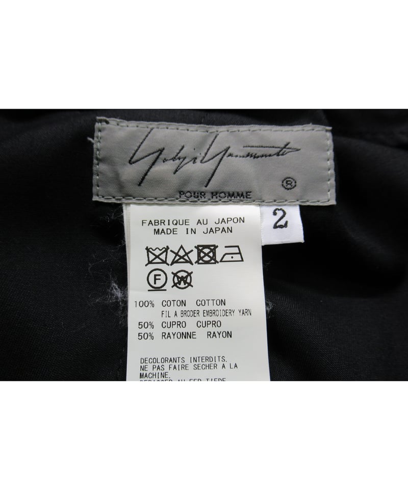 19aw yohji yamamoto pour homme 刺繍デザイン コットン カラス
