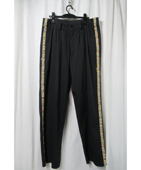 13ss yohji yamamoto pour homme ３タック 脇テープデザイン ストレートパンツ （HX-P64-045）