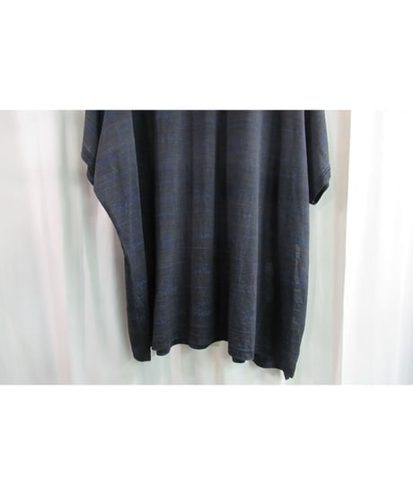 17aw yohji yamamoto Super Blue グレー インディゴ染め プリントカットソー NK-T83-095