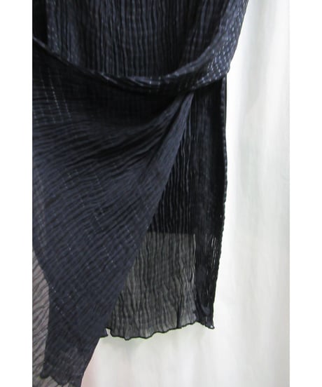 95ss yohji yamamoto femme vintage 黒 チリメン 着物デザインカットソー FB-T71-836
