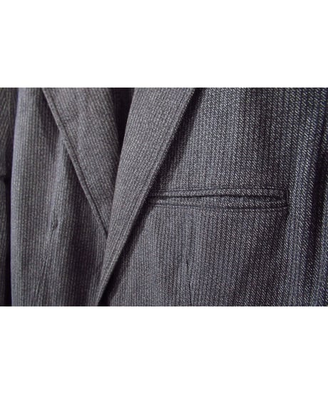 10ss yohji yamamoto pour homme グレー ストライプ ボタンデザイン コットンジャケット（HJ-J36-042）