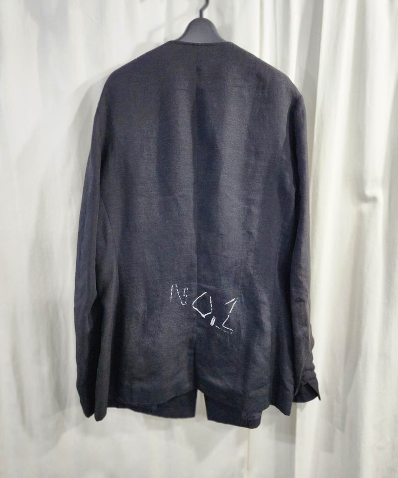 2015ss yohji yamamoto pour homme 黒 ヨウジロゴ入りフロッキー