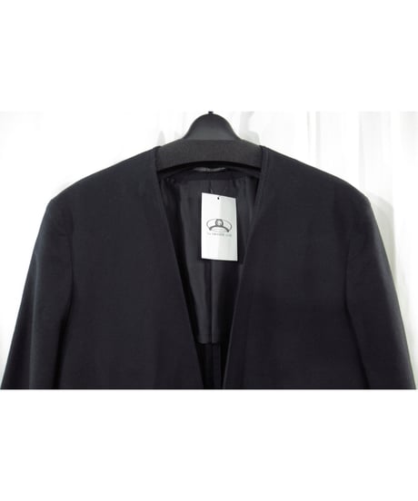 20ss yohji yamamoto pour homme ノーカラー シンプル コットン ロングジャケット（HN-J06-002）