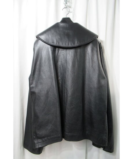 97aw yohji yamamoto pour homme vintage セーラーカラーデザイン レザーブルゾン（HI-Y03-700）