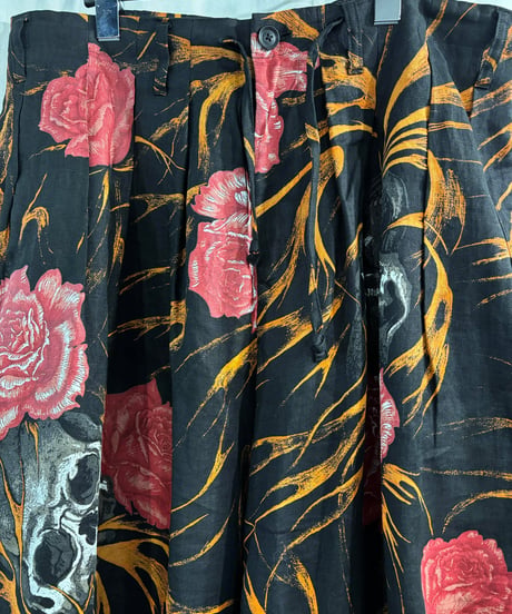 2019SS BLACK Scandal yohji yamamoto スカルプリントパンツ（HH-P93-310）