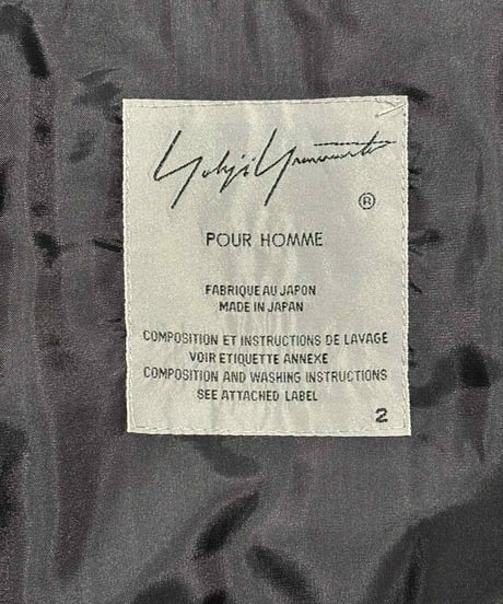 美品 2019SS yohji yamamoto pour homme ベルベット切替アシンメトリーベスト（HH-V13-842）