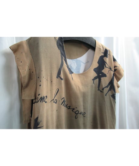 Y’s yohji yamamoto プリントデザイン アシメトリーワンピース（YT-D19-220）